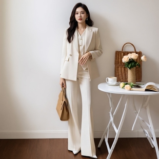 AD高端品牌西装 女春2026新款 高级感马甲微喇裤 职业穿搭一整套 套装