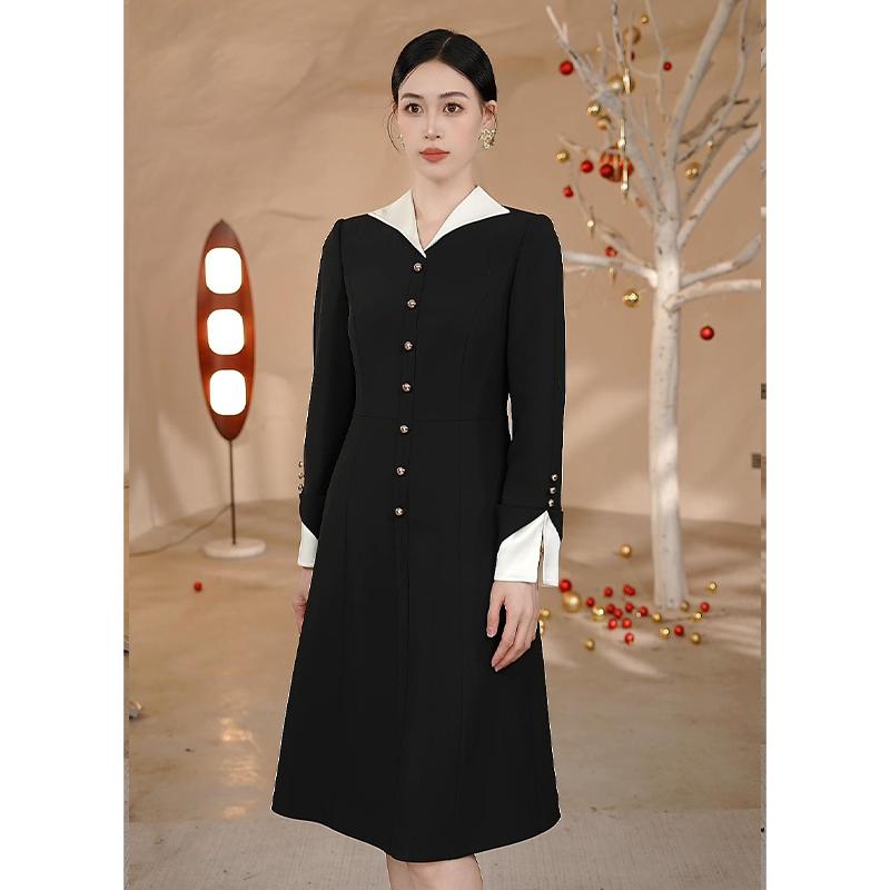 洋气高贵连衣裙女小黑裙