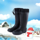 3539新品 长筒保暖橡胶雨靴防寒加绒保温水靴防滑防水男靴高筒水鞋