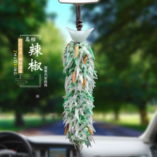 迈巴赫宾利汽车挂件翡翠玉石车内吊饰车载后视镜吊坠平安符装 饰品