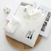 秋冬季 纯棉文艺加厚加绒衬衫 女学生小清新保暖内搭打底白色衬衣