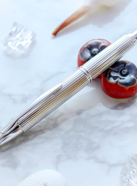 直邮日本百乐PILOT按压伸缩尖capless钢笔925银 墨水笔 18k金尖