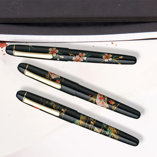 直邮日本白金PLATINUM 3776加贺平莳绘钢笔墨水笔 樱花/山水/扇面