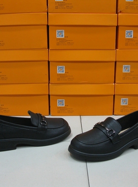 53018-118美之美2025年秋季新款圆头乐福鞋真皮百搭单鞋舒适女鞋