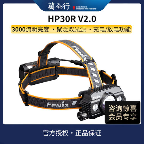 fenix头灯充电高亮度聚泛光