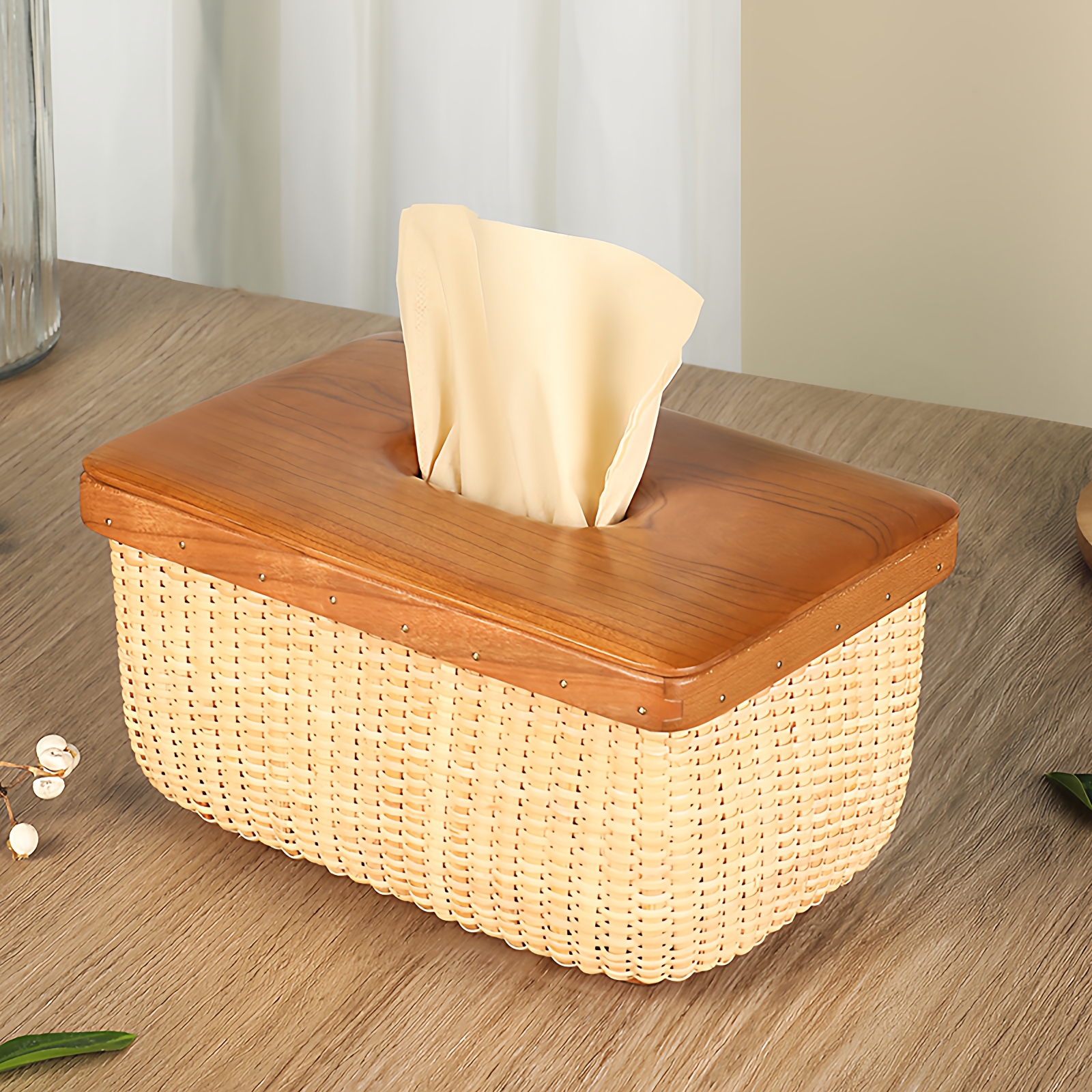 欧式网红家用创意编织茶几抽纸盒