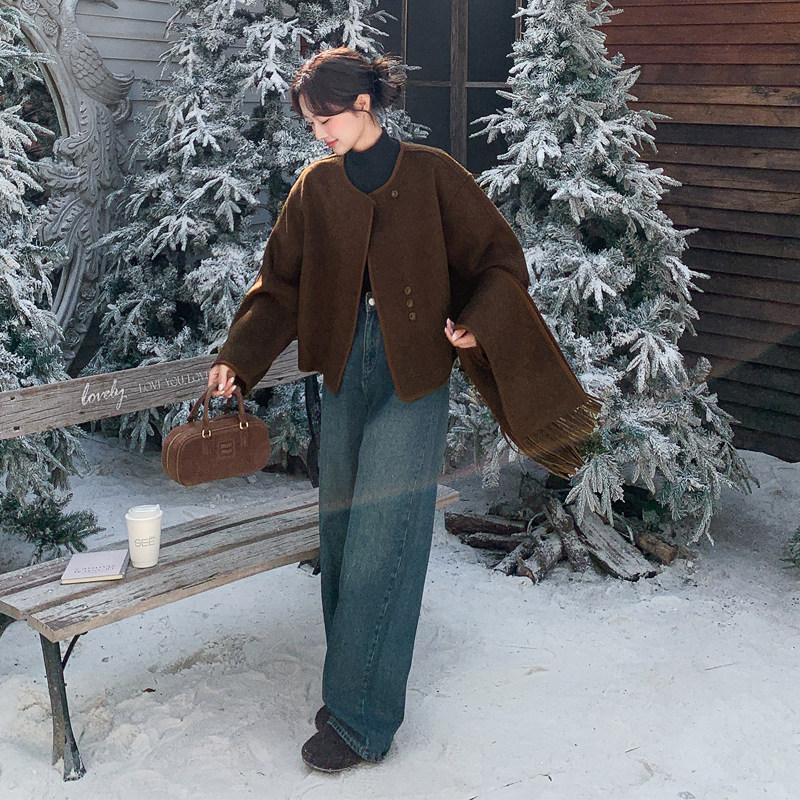 2025冬季小个子短款毛呢外套女秋冬款高端呢子大衣高级感上衣