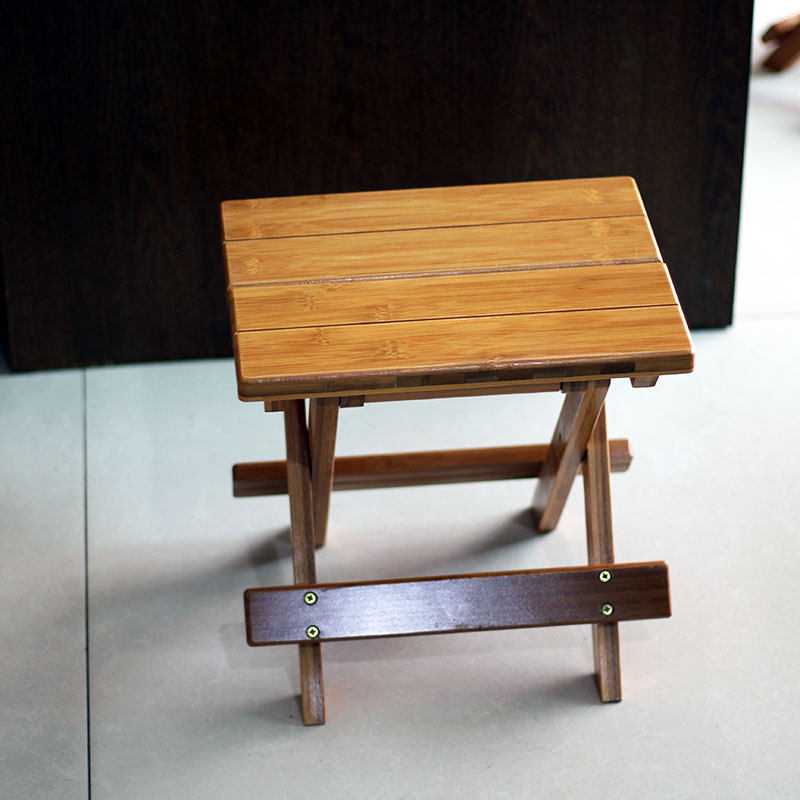 野外方形小凳子 儿童学习凳钓鱼凳 竹子折叠换鞋板凳礼品客厅休闲
