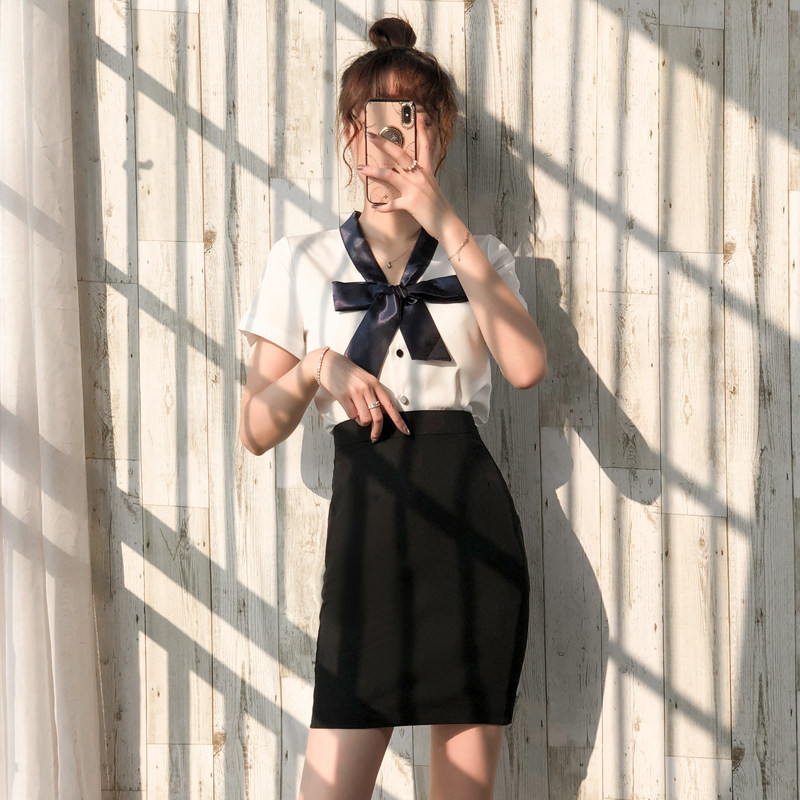 职业装女套裙夏季短袖新款衬衣时尚气质正装美容院迎宾前台工作服,模玩/动漫/周边/娃圈三坑/桌游,Cosplay女装/cos女装,淘宝优惠券,粉丝福利购,淘宝优惠卷