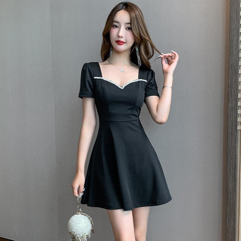夜场女装气质短裙遮肚显瘦桑拿洗浴按摩技师服夜总会性感连衣裙女