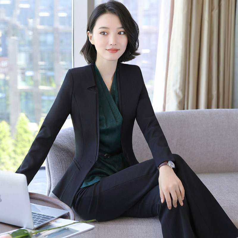 西服套装女新款时尚气质名媛正装高端职业商务女士黑色西装工作服