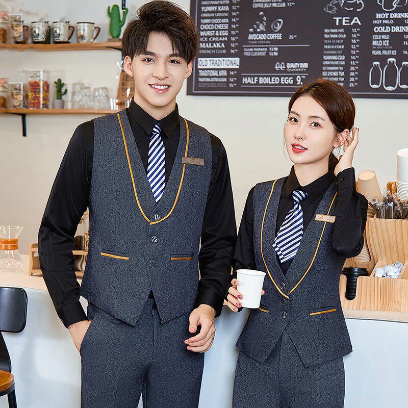 酒店KTV服务员工作服男职业马甲套装酒吧夜场餐饮前台球工装制服