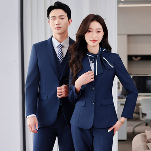 西服套装商务正装男女经理职业装酒店前台接待工作服西装置业工装