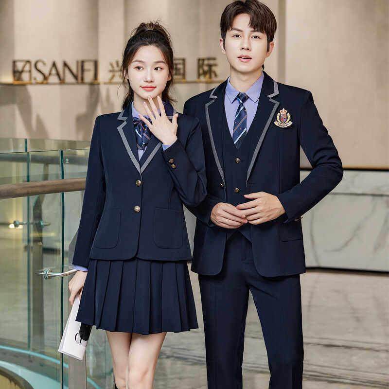 西服套装男女韩版学生套装马甲学院风JK制服秋冬职业气质幼师工服