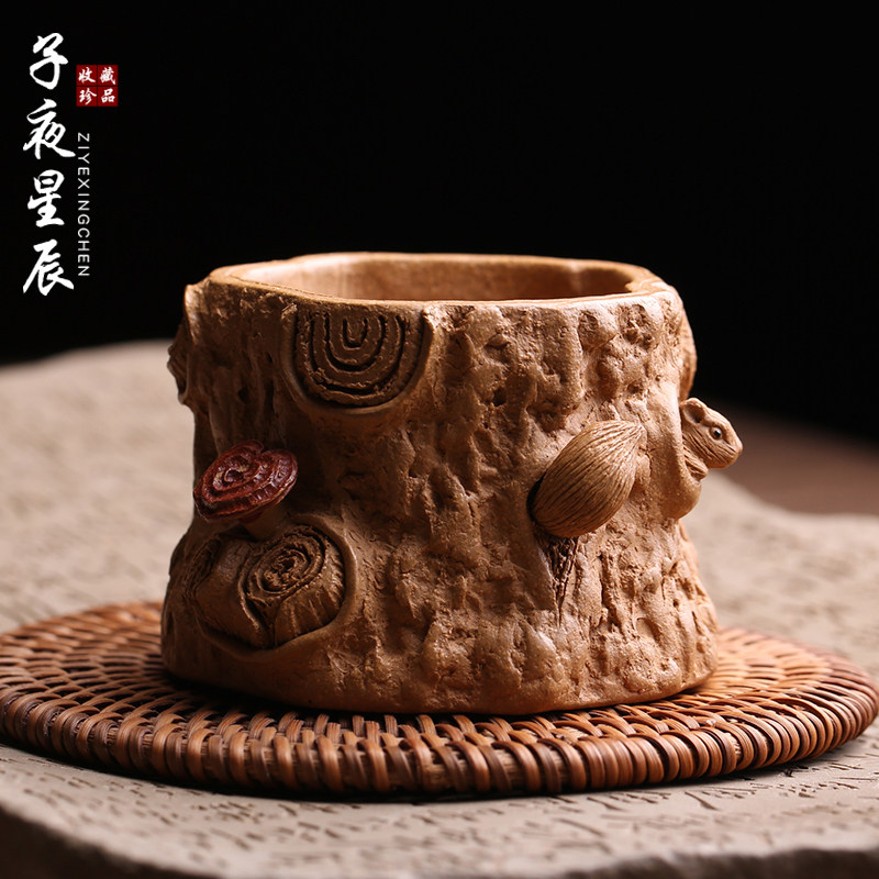 宜兴原矿紫砂主人杯松鼠供春杯茶杯品茗杯纯手工名家高档功夫茶具
