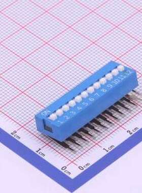 DA-12BLP 拨码开关 间距2.54mm 平拨,凸起式 12位拨码开关 插件