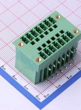 DB2ERHM-3.81-2*7P-GN 插拔式接线端子 螺丝固定 弯插,P=3.81mm