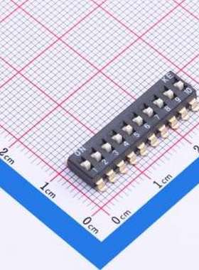 DSIC10LSGET 拨码开关 10位 2.54mm脚距 拨码开关 SMD-20P,6x22.9