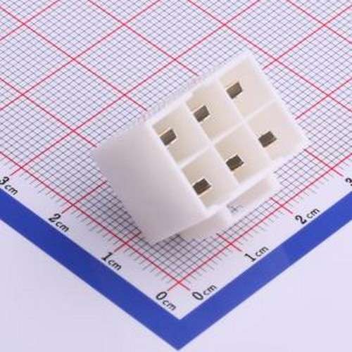 HX62008-6A 线对板针座 2x3P 间距:6.2mm 直插 白色 插件,P=6.2mm