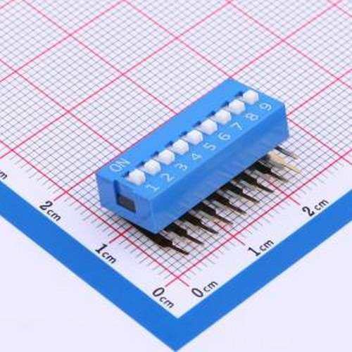 DA-09-B-T 拨码开关 蓝色90度弯脚 9位 DIP拨码开关 插件