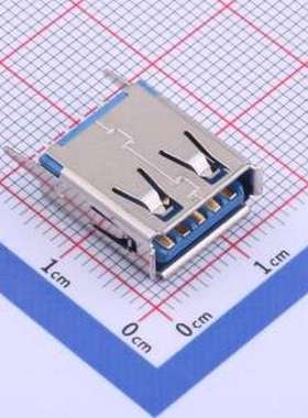 916-262A101DY20400 USB连接器 Type-A 母 直插 蓝色 插件