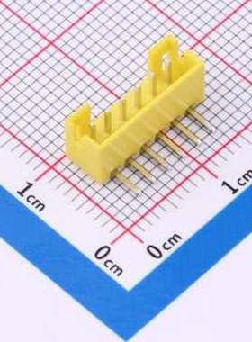 WF-1B200A6P-Y 线对板针座 间距2.0mm 弯插 黄色 1x6P 弯插,P=2mm