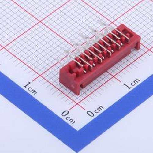 X9127WR-10B4-9TSNRE 线对板针座 间距:1.27mm 弯插 大红色 弯插,