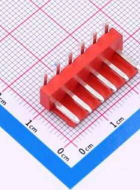 XY-VH3.96-6A21-R 线对板针座 VH 3.96mm 1x6P 弯插 红色 弯插,P=
