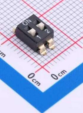 DSIC-02-LS-GER 拨码开关 2.54mm间距 2位 贴片高柄 DSIC黑色 拨