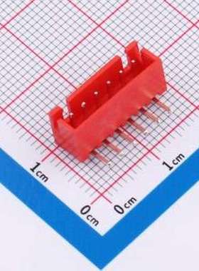 WF-1B254A6P-R 线对板针座 间距2.54mm 弯插 红色 1x6P 弯插,P=2.