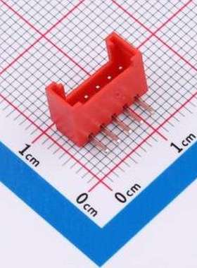 WF-1B200B5P-R 线对板针座 间距2.0mm 弯插 带扣 红色 1x5P 弯插,