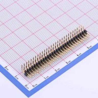 X4621WR-2x28I-C40D28 排针 2x28P 间距:2mm 方针 弯插,P=2mm