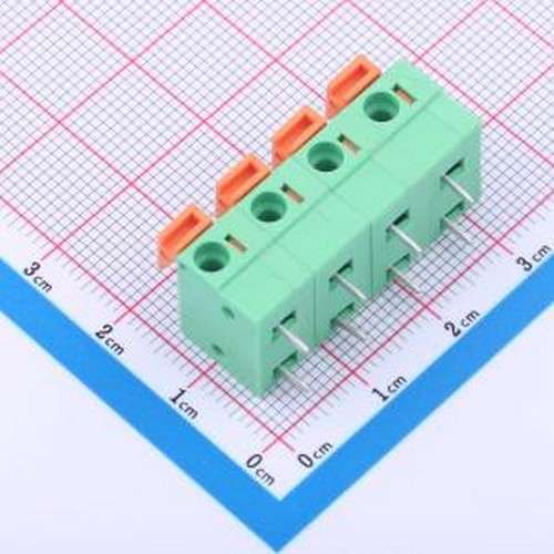 DB142R-7.62-4P-GN 弹簧式接线端子 1x4P 7.62mm 每排P数:4 排数: