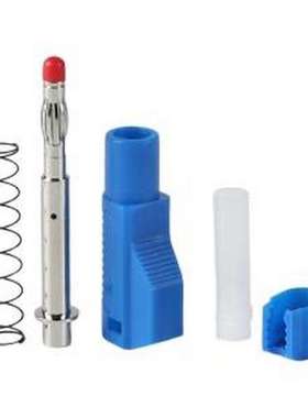 25.450.5 香蕉头/鳄鱼夹 [5件套] 4mm 伸缩护套焊接叠插插头 蓝