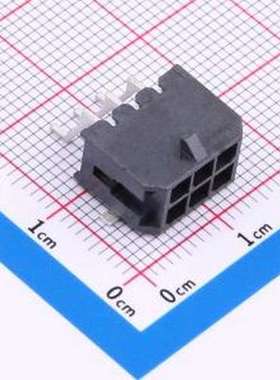 HC-MX3.0-2*3AWT-05 线对板针座 2x3P 间距:3mm 卧贴 黑色 SMD,P=