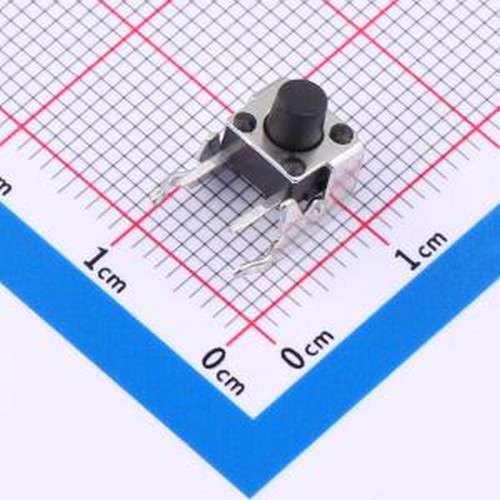 TS013-CBW0FH6.5 轻触开关 6*6*6.5mm 卧插 250GF 带支架 轻触开