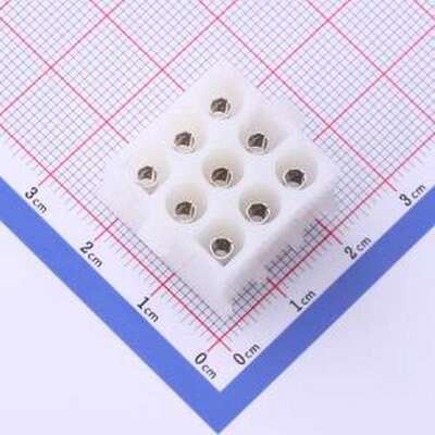350763-4 线对板针座 3x3P 间距:6.35mm 直插 插件,P=6.35mm