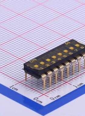 HAM-08LWAG-2 拨码开关 低拨键 拨码开关 (贴膜--贴黄色膜) 插件