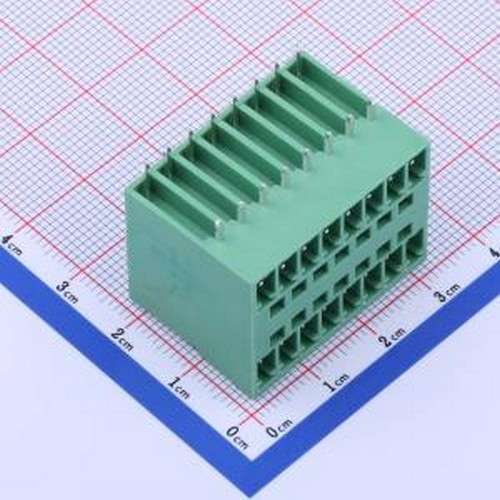 DB2ERH-3.81-2*8P-GN 插拔式接线端子 3.81mm 2x8P 排数:2 每排P