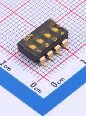 YDC04LS2 拨码开关 4位贴片低拨键贴膜,黑色2.54MM拨码开关 SMD-8