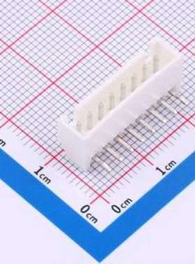 KH-A2504-R-08AWD 线对板针座 间距:2.54mm 1x8P 白色 插件,P=2.5