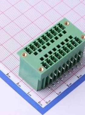 DB2ERHM-3.81-2*9P-GN 插拔式接线端子 螺丝固定 弯插,P=3.81mm
