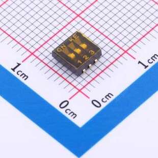 DSHP03TJGER 拨码开关 3位 1.27mm脚距内弯脚 拨码开关 SMD-6P,5.