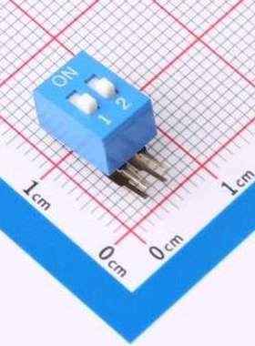 DA-02-B 拨码开关 拨码开关2.54mm间距,弯脚90度侧插 蓝色 2PIN/