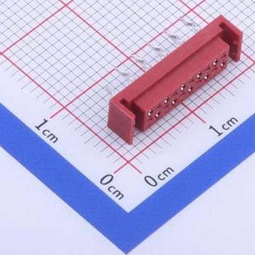 X9127WV-10B-9TSNRE 线对板针座 1x10P 间距:1.27mm 直插 大红色