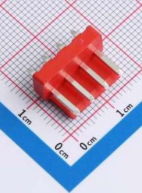 XY-VH3.96-4A11-R 线对板针座 VH 3.96mm 1x4P 直插 红色 插件,P=
