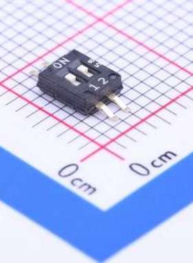 DHNF-02-V-T/R 拨码开关 2位 包含引脚总宽度8.1mm 贴片 SMD-4P,3