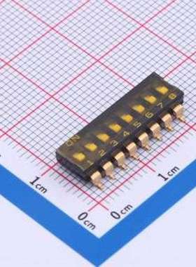 YDC08LS2 拨码开关 8位贴片低拨键贴膜,黑色2.54MM拨码开关 SMD-1