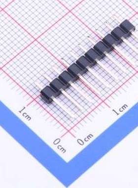 B-2100S10P-A110 排针 间距:2.54mm 1x10P 直插 插件,P=2.54mm