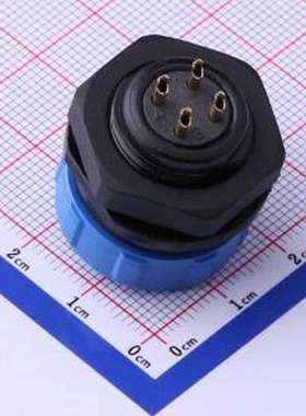 JH1712P-4P 圆形(线缆)连接器 后螺母插座JH1712P-4